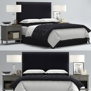 rh lawson upholstered bed interior 3D model