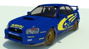 3D subaru impreza rally stylized