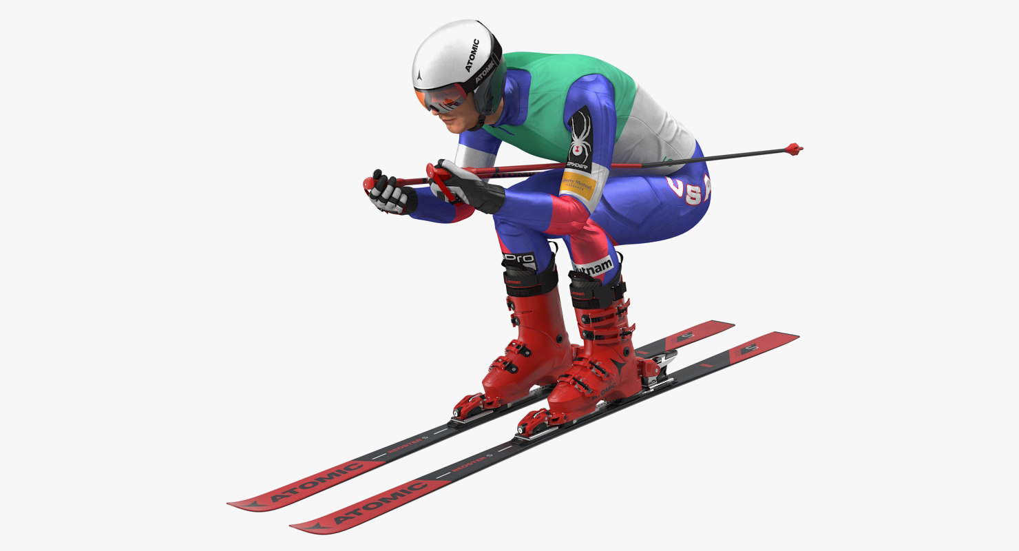 Skier Slide Pose Ski 3D Model TurboSquid 1344022