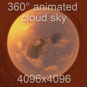 360  sunset cloudy sky with cloud animation