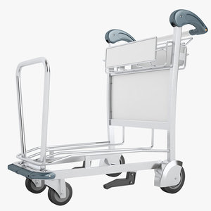 3D airport luggage trolley