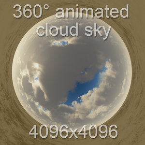360  coming storm sky with cloud animation