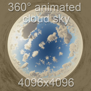 360 noon cloudy sky with cloud animation