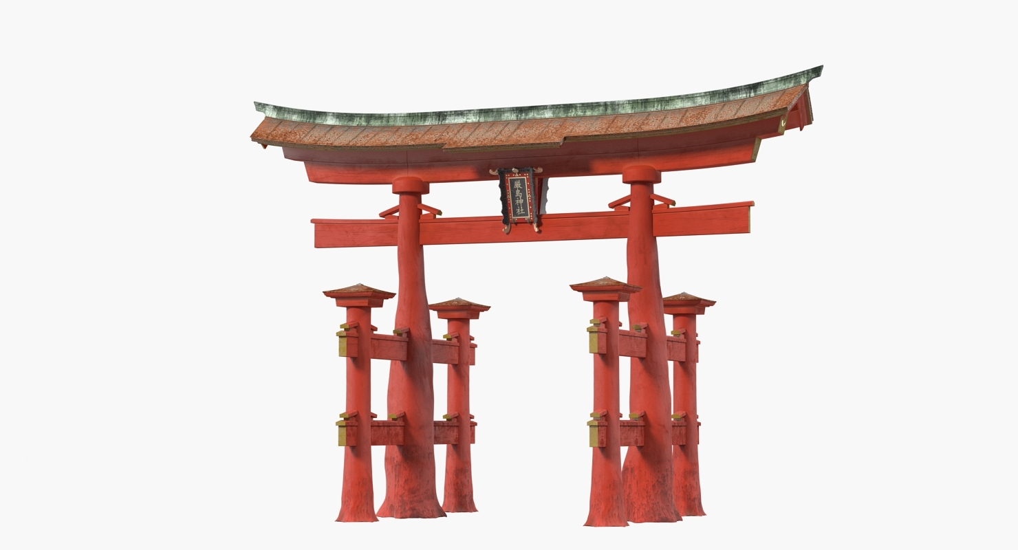 Torii gate itsukushima shrine 3D model TurboSquid 1344019