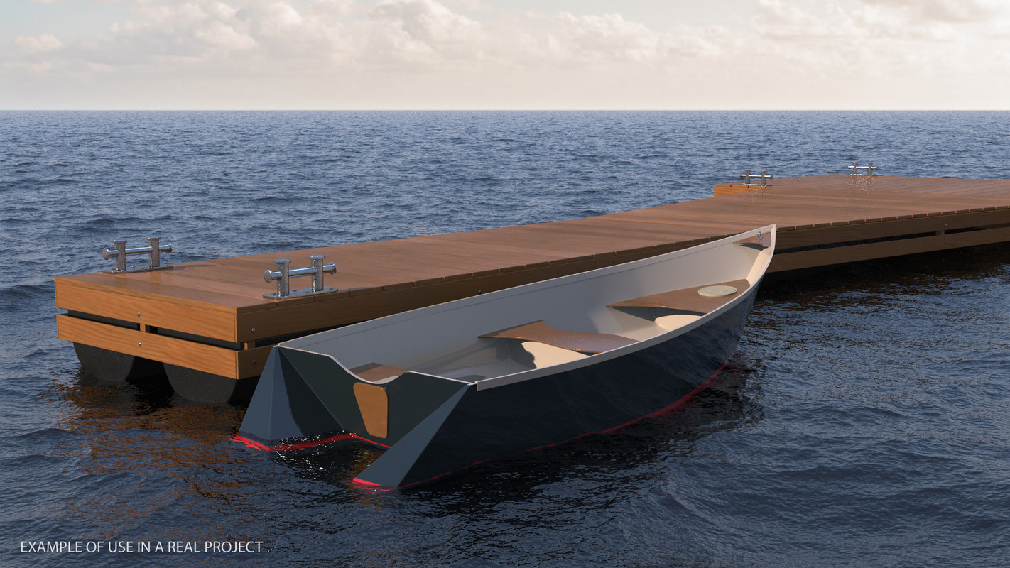 Rectangular Pontoon 3D wooden pontoon flottant model - TurboSquid 1344142
