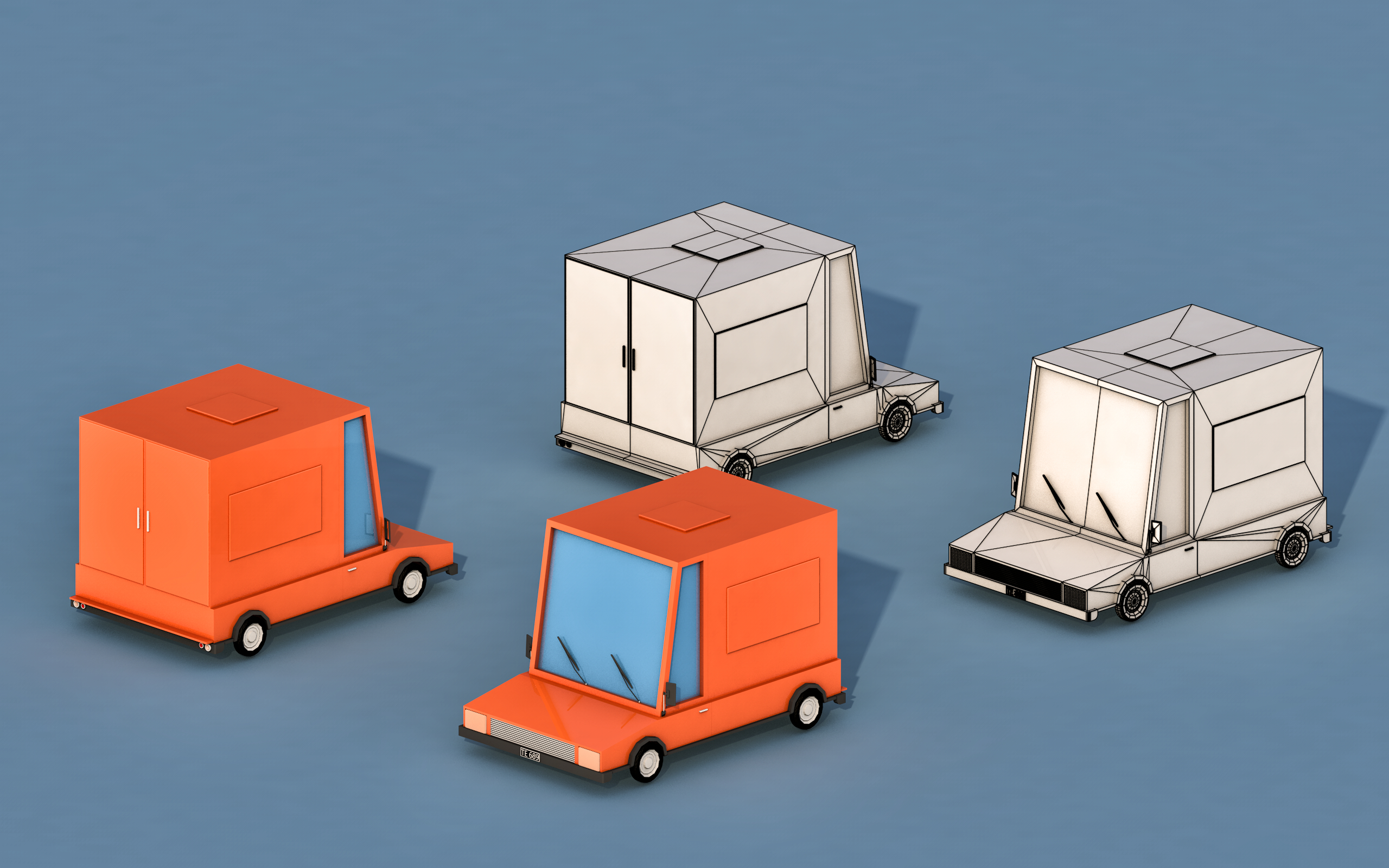 卡通运输车3d模型