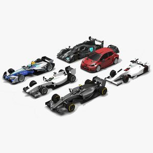 pack generic cars race 3D model