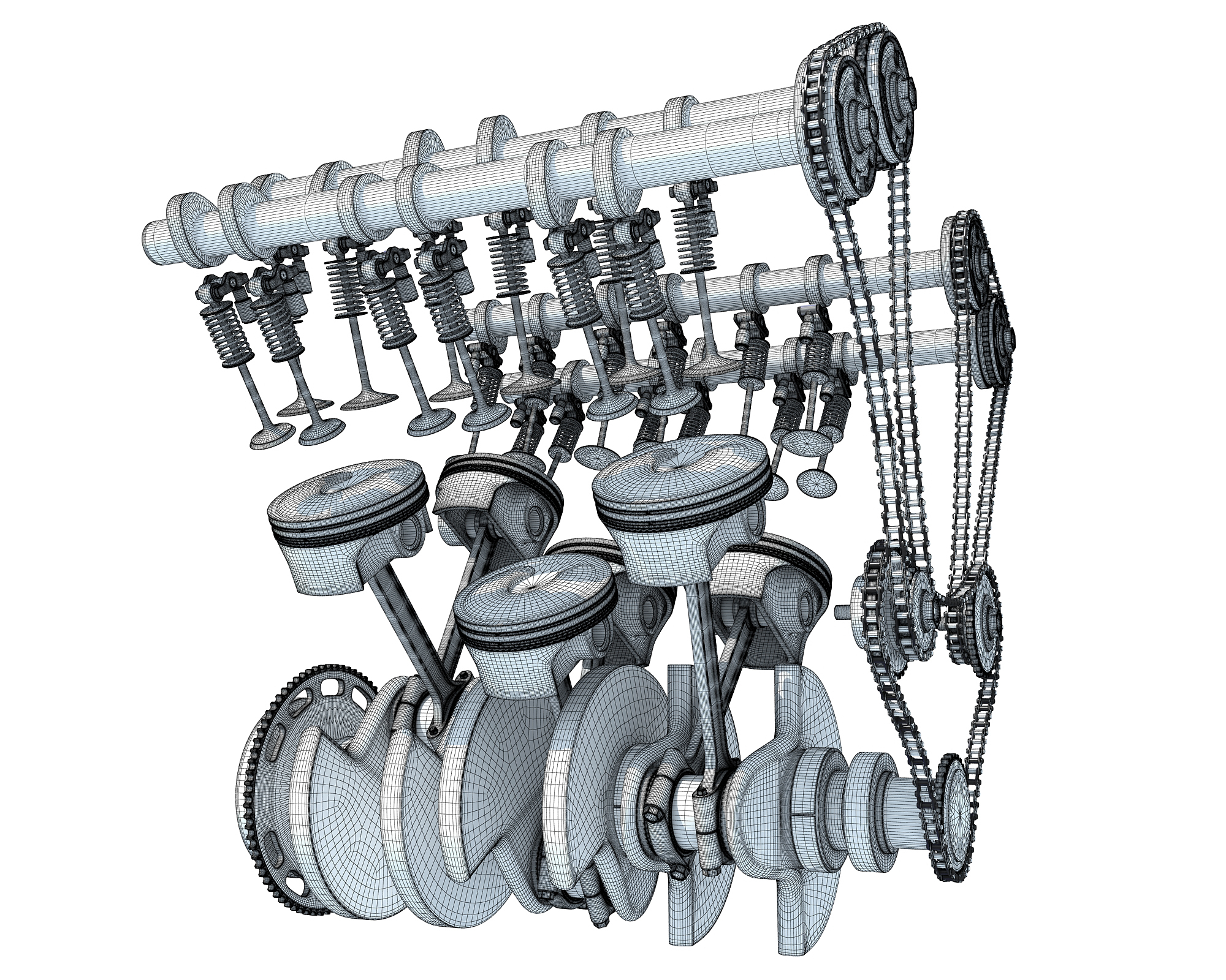 V6 engine ignition animation model - TurboSquid 1344328