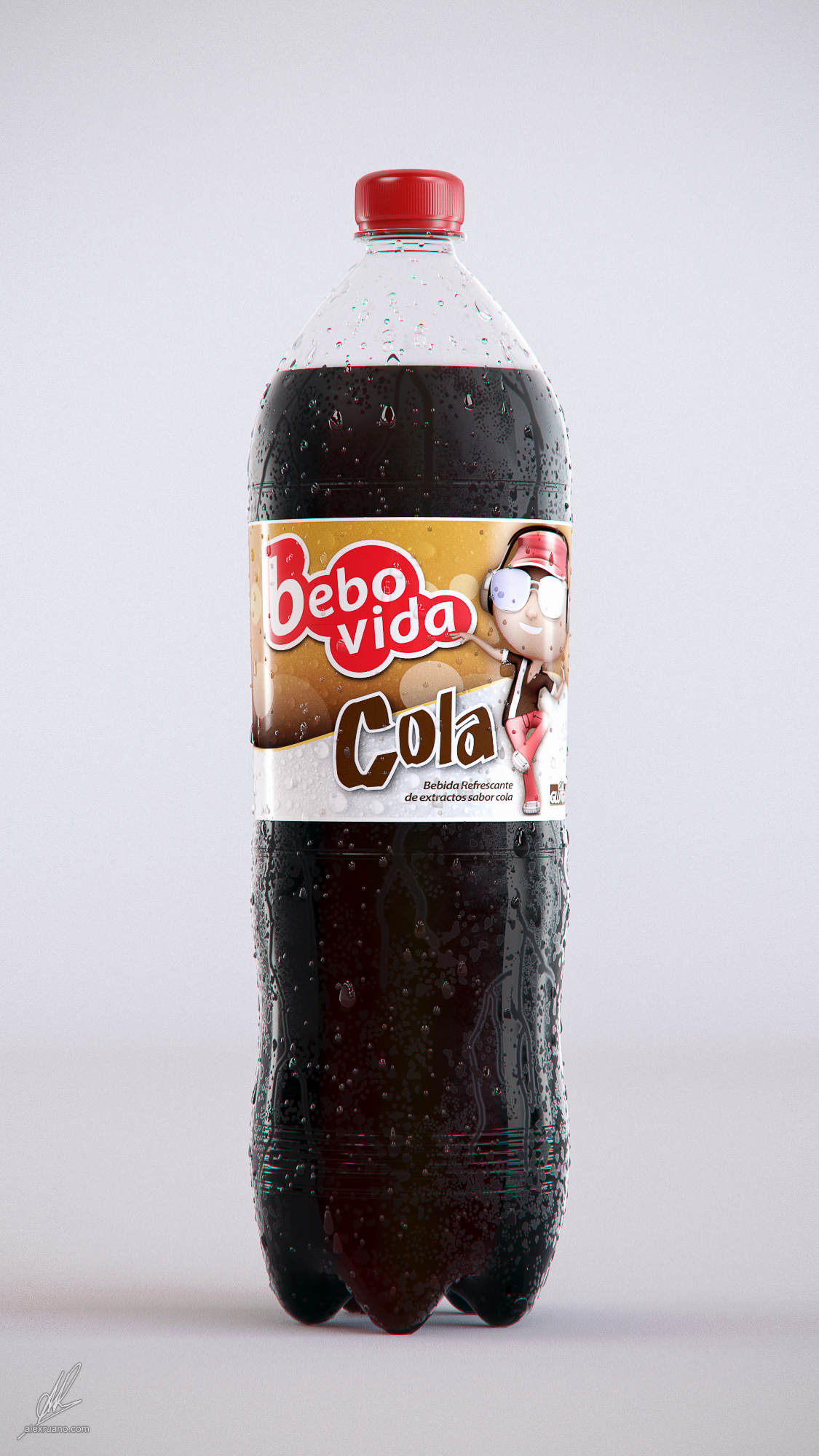 2l plastic coke bottle model