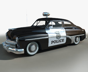 generic retro police cars 3D