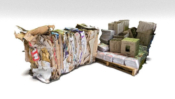 3D rubbish cardboard boxes