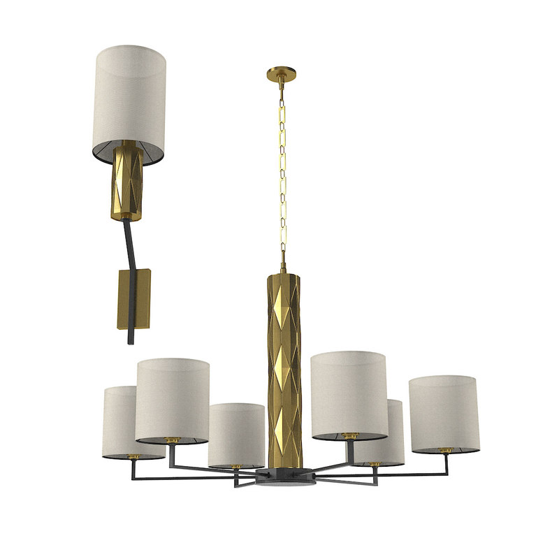 Chandelier wall lamp officina 3D model TurboSquid 1344556