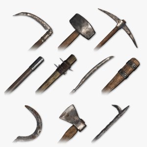 medieval tools packed 3D model