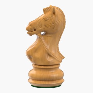 wooden chess knight model