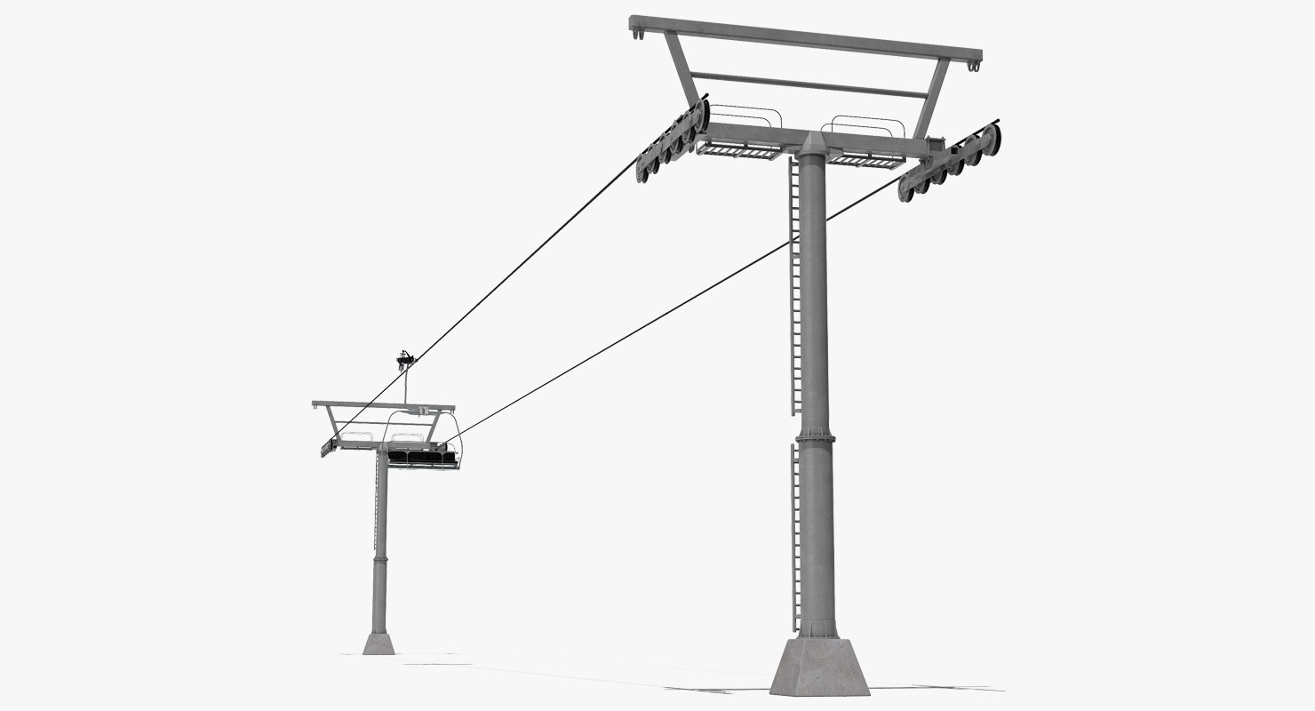3D aerial ski lift model TurboSquid 1344726