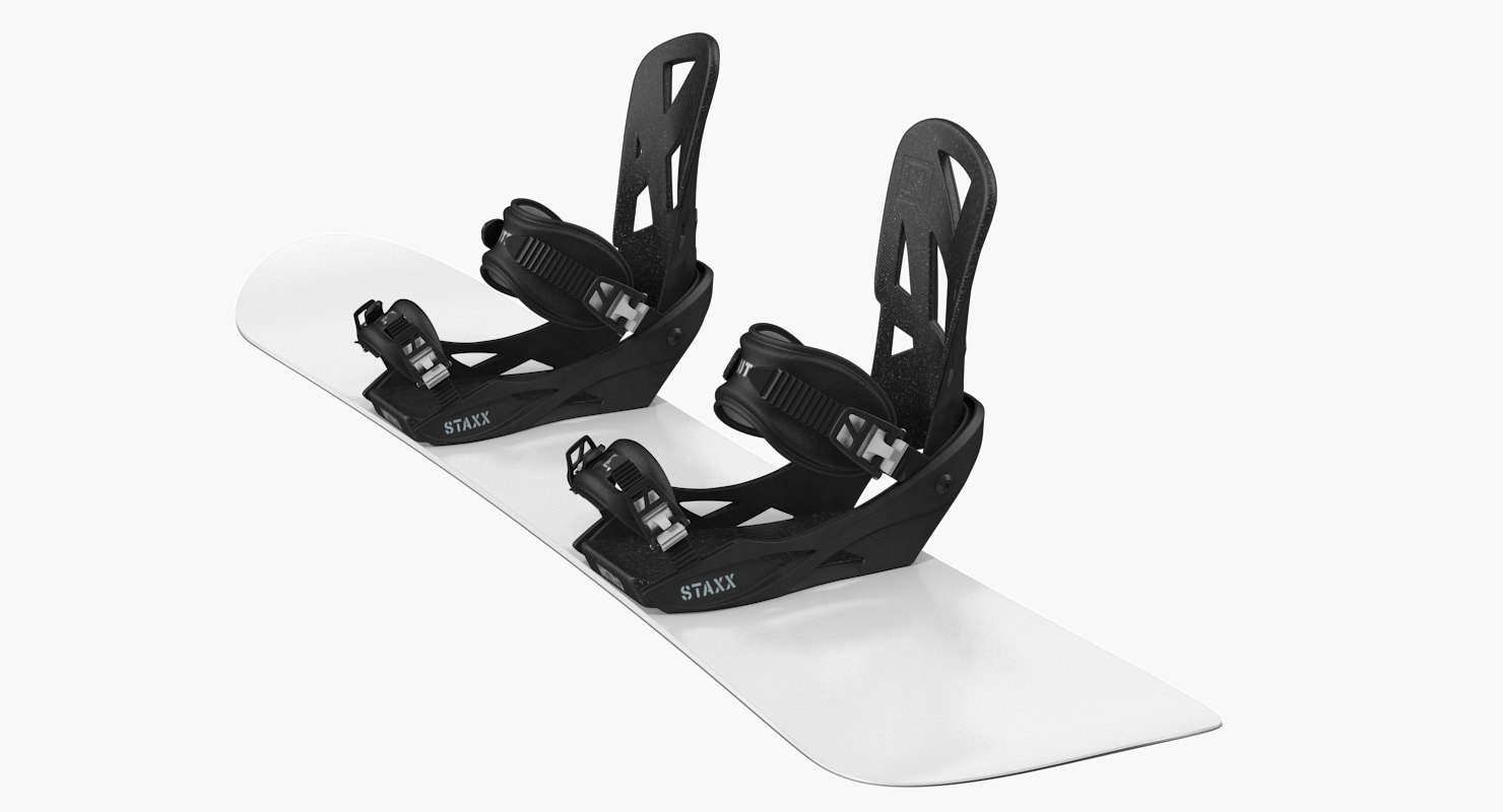 3D model snowboard staxx bindings board TurboSquid 1344696