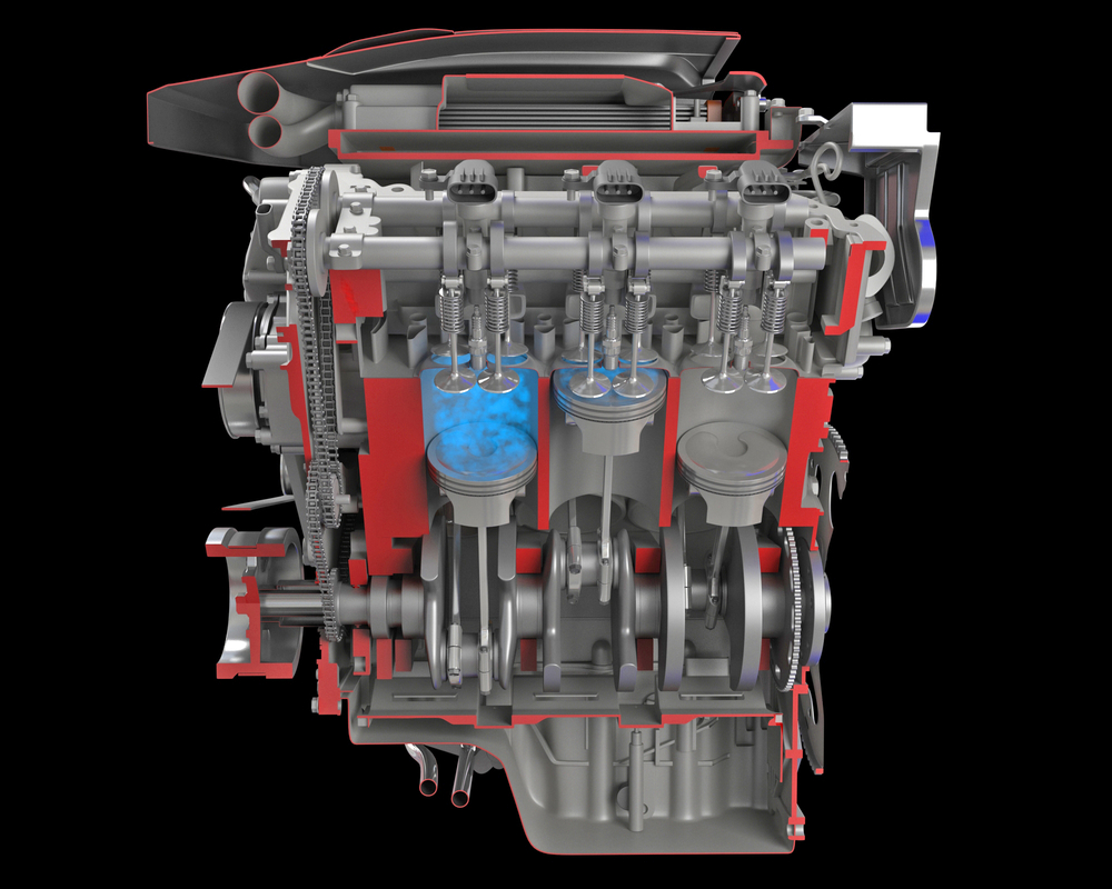 3D Sectioned V6 Engine Gasoline TurboSquid 1344886