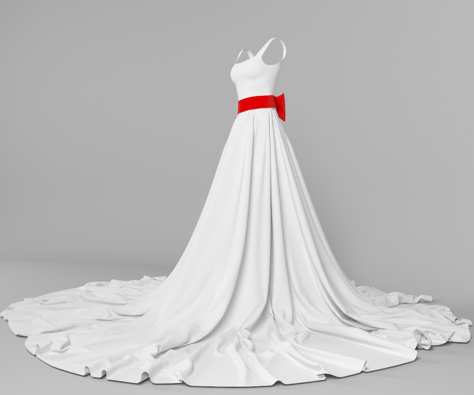  Wedding  dress 3D  model  TurboSquid 1344906