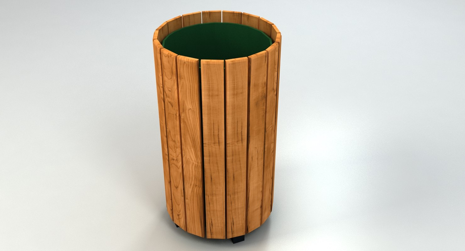 Wood Trash Container Turbosquid 1344999 Wood Trash Container