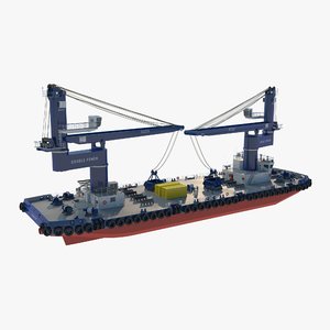 cargo ship cranes 3D model