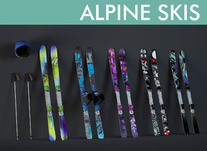 alpine ski 3D model