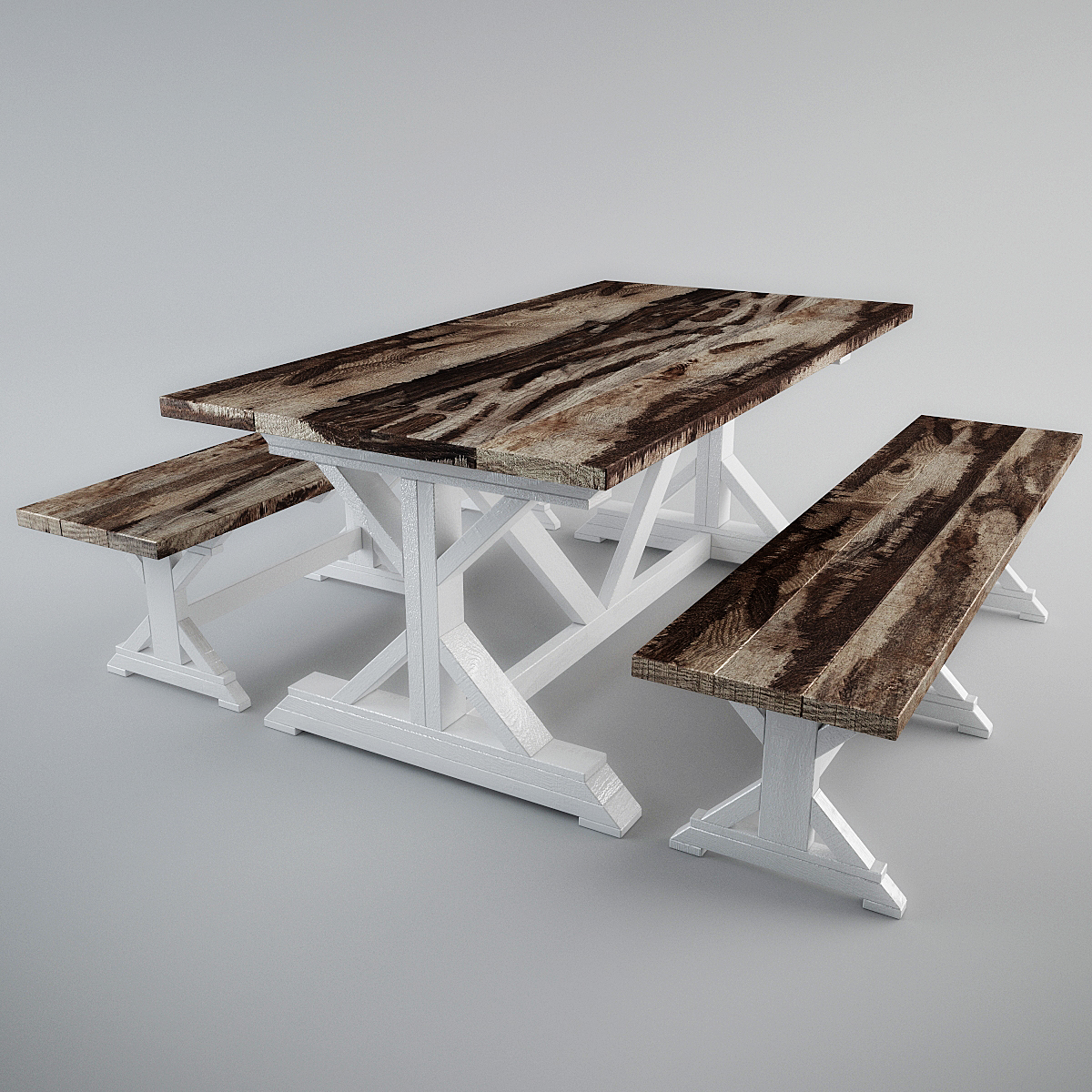 3d Farmhouse Table Fancy Model Turbosquid 1345281