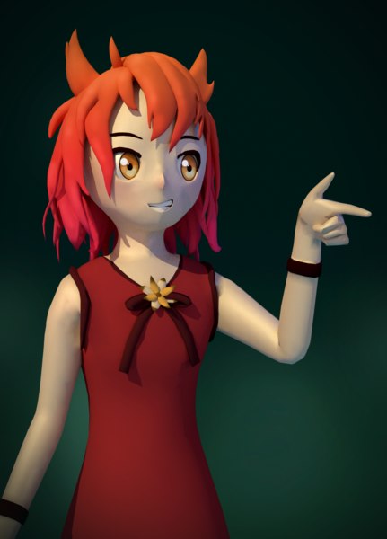 anime girl 3D model