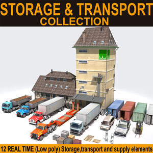 storage transport truck car 3d model