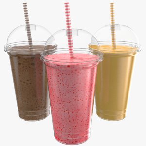 3D milk shake flavors model
