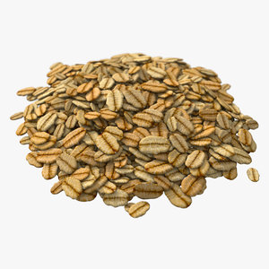 pile flaked oat cereals 3D model