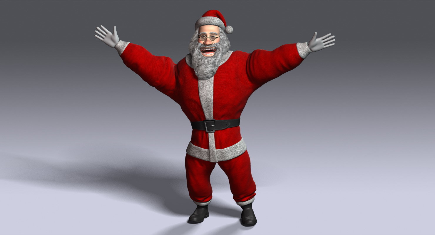 santa claus 3d drawing