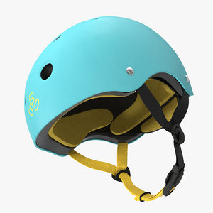 3D blue skate helmet