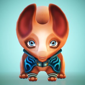 3D stylized squirrel rigged character model