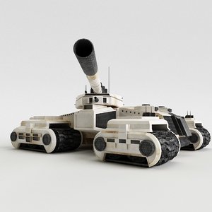 3D sci-fi future tank
