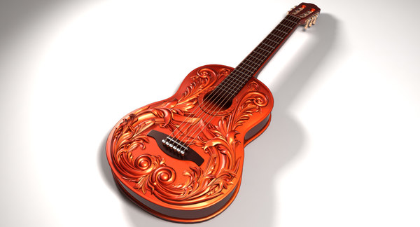 modelo 3d Guitarra tallada - TurboSquid 1122662