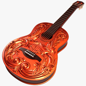 3d 3ds carved guitar