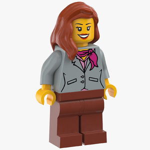 lego woman stewardesse 3D model
