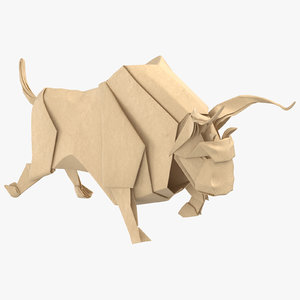 bull origami 3D model