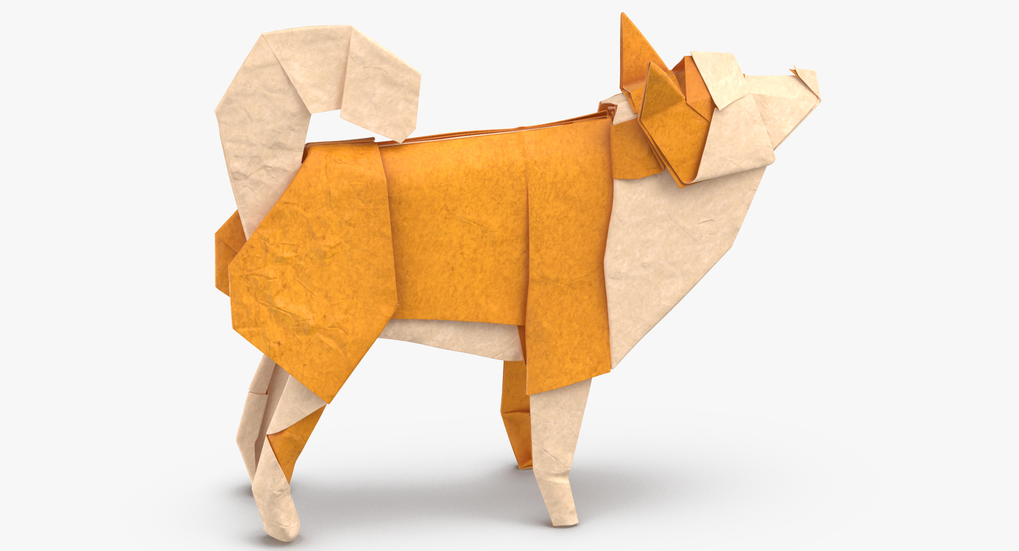 Dog origami 3D model TurboSquid 1346252