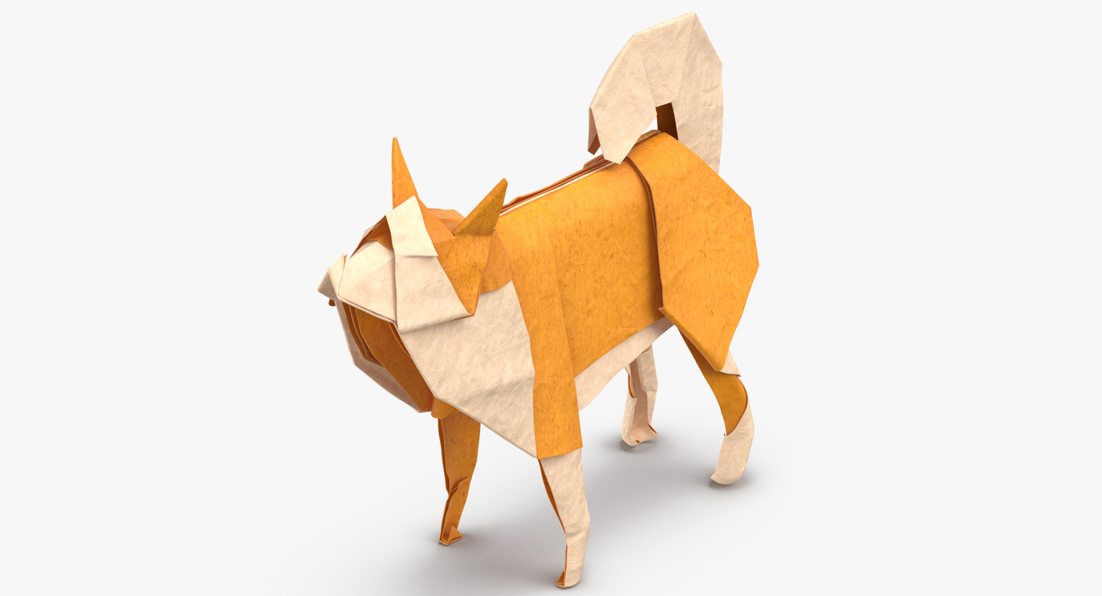 Dog origami 3D model TurboSquid 1346252