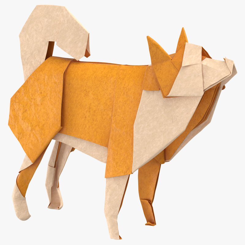 Dog origami 3D model TurboSquid 1346252