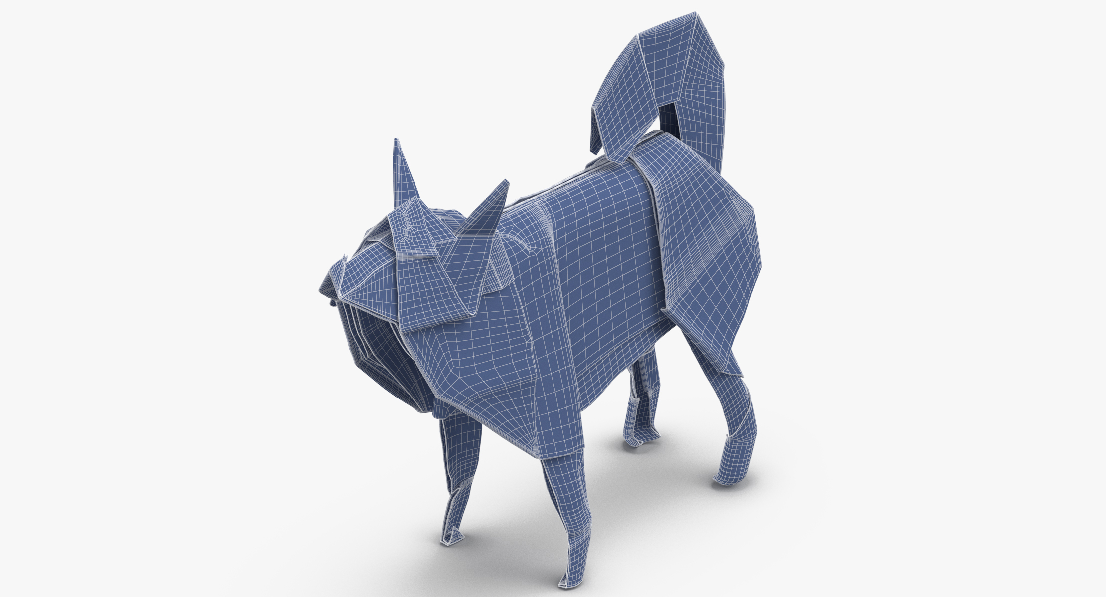 Dog origami 3D model TurboSquid 1346252