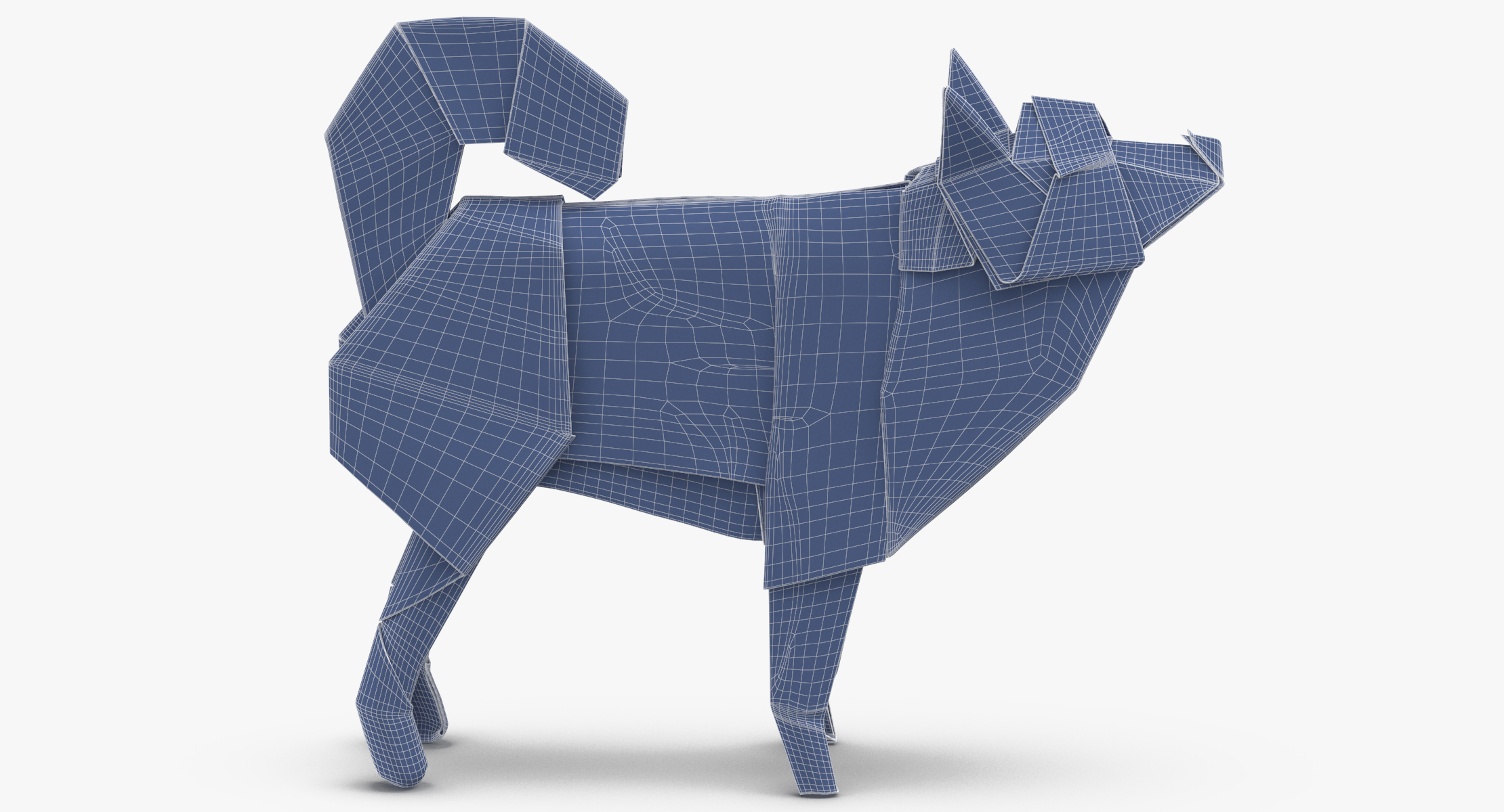 Dog origami 3D model TurboSquid 1346252