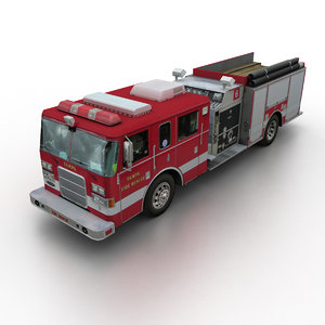 3d model pierce rescue truck