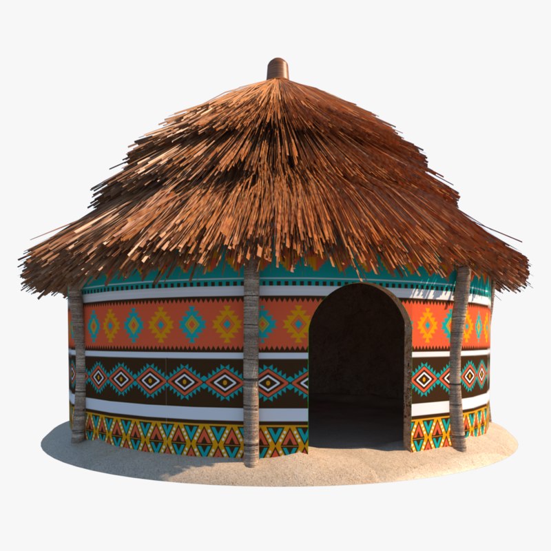 African hut 3D model TurboSquid 1199849