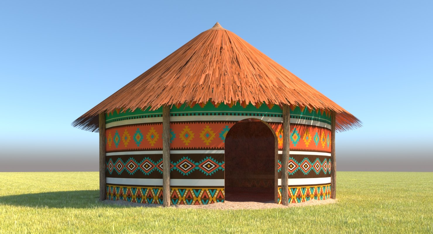 3D african hut model TurboSquid 1200606