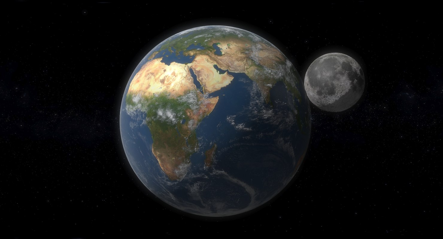 3d обои earth moon