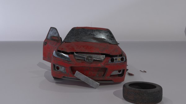 3d Wrecked Car Model Turbosquid 3d Wrecked Car Model Turbosquid