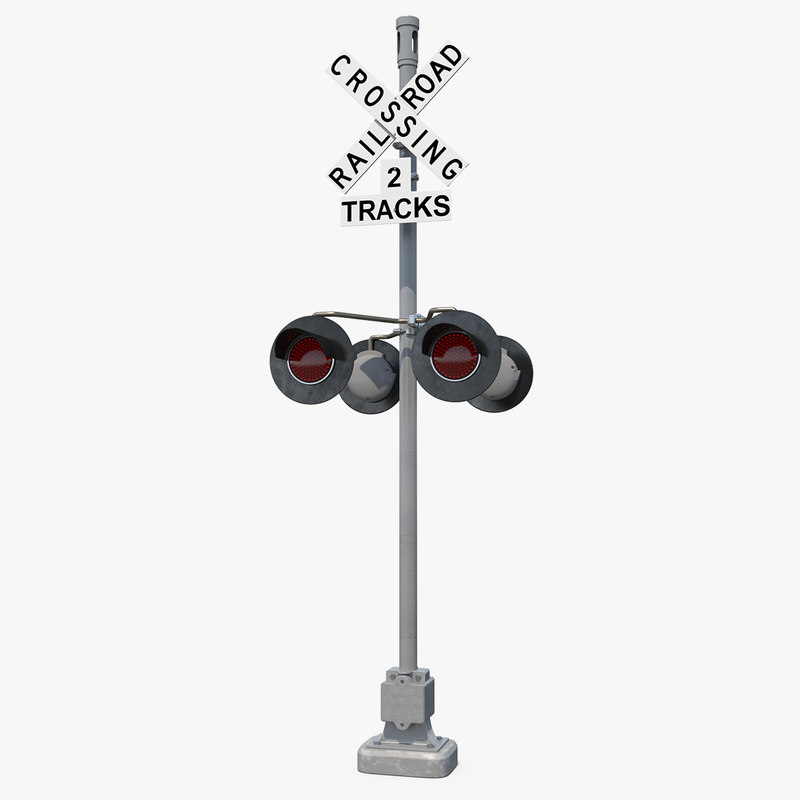 3D railroad crossing ahead sign - TurboSquid 1346860