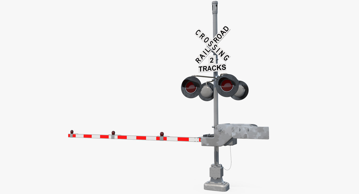 3D model railroad crossing gate road barrier - TurboSquid 1346859